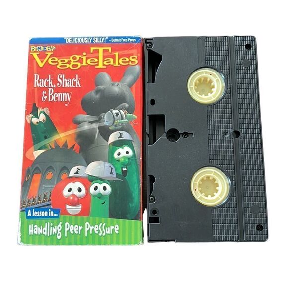VeggieTales VHS Tapes Vintage 90s Bundle of Two Religious Educational Lessons - Picture 6 of 11